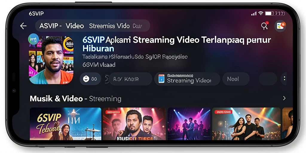 Tampilan antarmuka 6SVIP saat menampilkan video streaming.