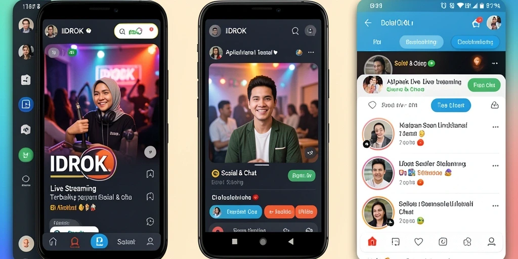 Antarmuka IDROK yang menarik dan fungsional untuk Live Streaming.