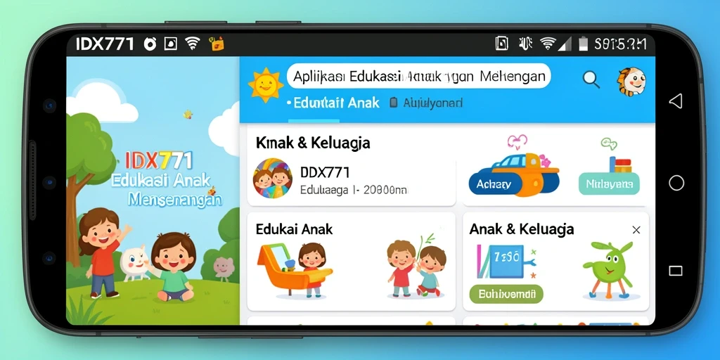 Tampilan antarmuka pendidikan interaktif IDX777 untuk anak-anak.