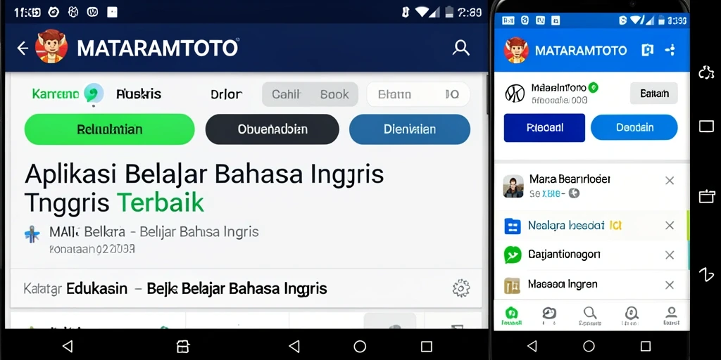 Antarmuka aplikasi MATARAMTOTO yang menarik untuk belajar Bahasa Inggris.