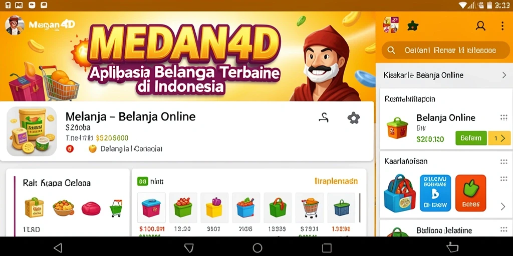 Tampilan antarmuka aplikasi MEDAN4D untuk belanja online.