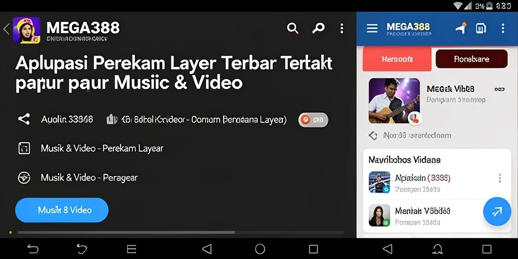 Antarmuka perekam layar MEGA388 yang mudah digunakan.
