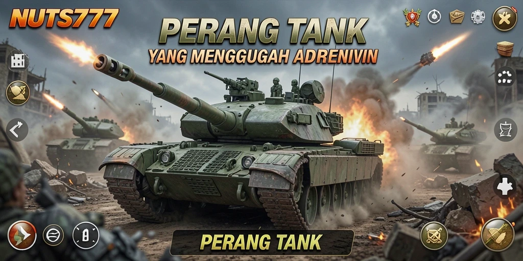 Tampilan menarik antarmuka permainan Perang Tank NUTS777.