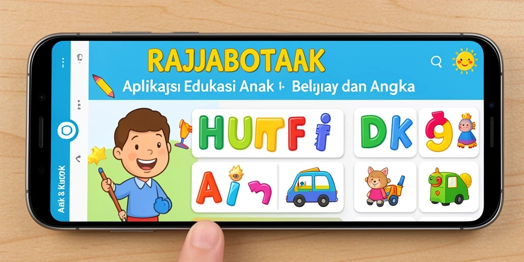 Screenshot antarmuka RAJABOTAK yang menarik dan mendidik.