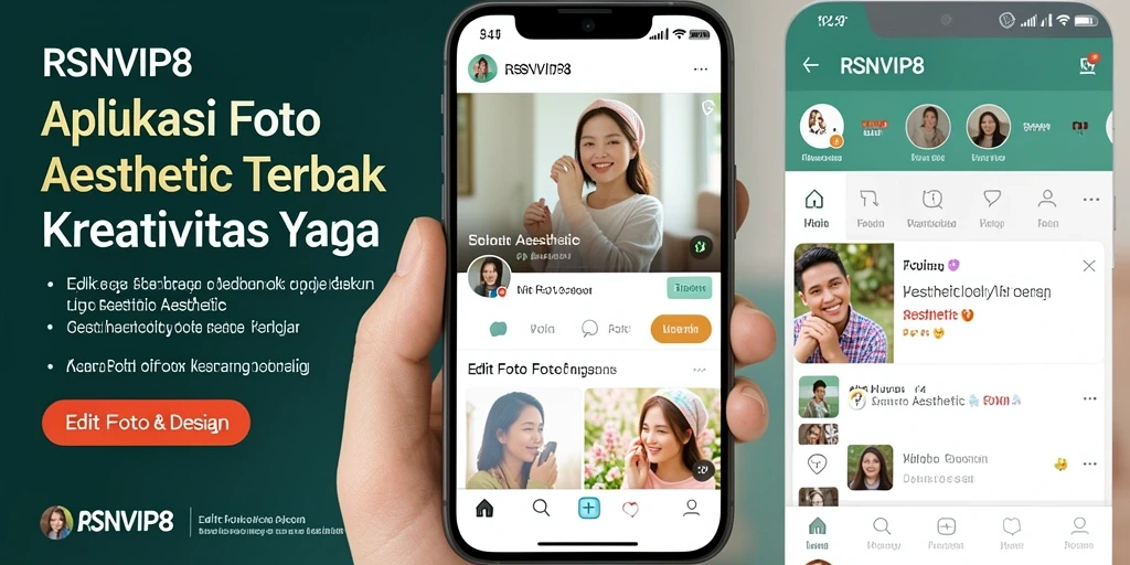 Tampilan antarmuka RSNVIP8 yang menarik dan fungsional untuk edit foto aesthetic.