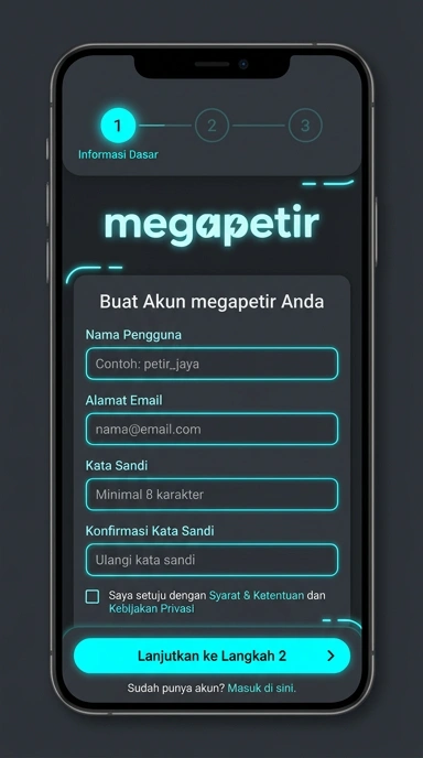 Cara Mudah Buat Akun Baru Megapetir untuk Pengguna Android