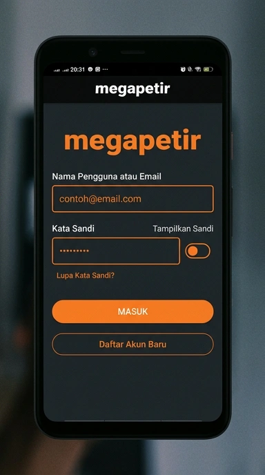 Masuk Akun Megapetir untuk Pengguna Android